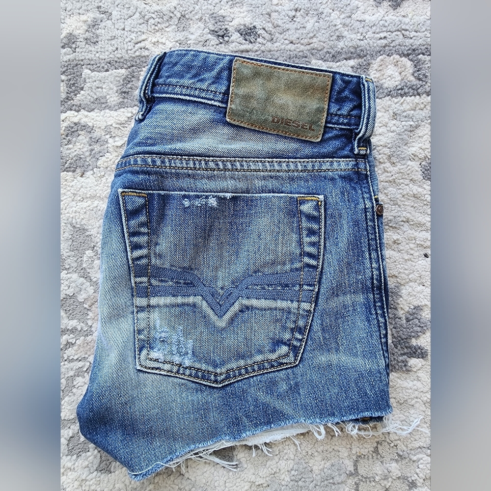 Size 28 - Diesel Blue Jean Shorts Distressed Denim Made In Italy